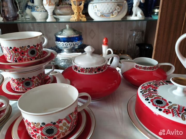 Винтажный чайный сервиз ГДР Фрайбергер