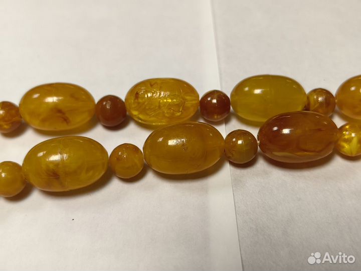 Бусы Ожерелье Искусственный Янтарь СССР Винтаж дли