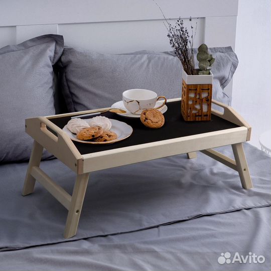 Столик для завтрака складной, 5030см, с ручками