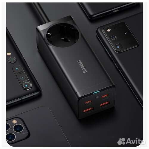 Сетевая зарядка Baseus 65w с встроенной евроразетк