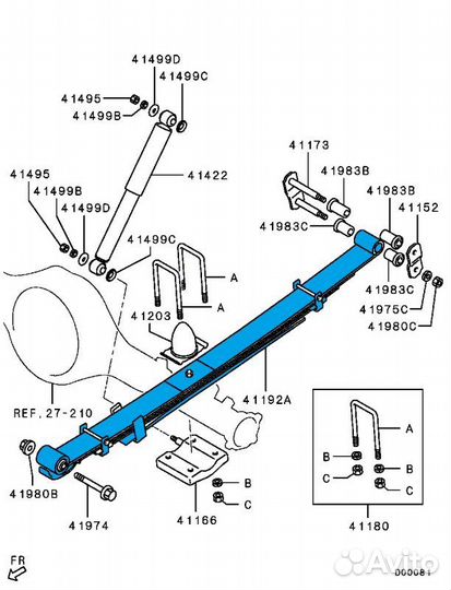 Рессора Mitsubishi L200 KB 2006-2014 4D56 2009