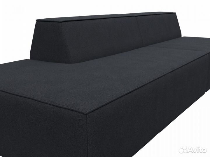 Диван прямой модульный Монс Модерн левый, велюр, tower 11 черный