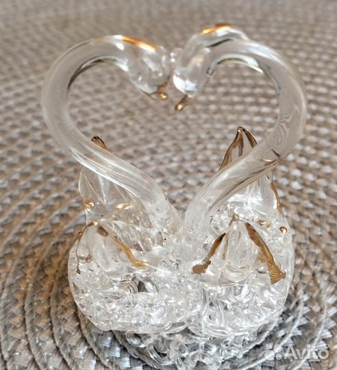 Хрустальные фигурки,лебеди
