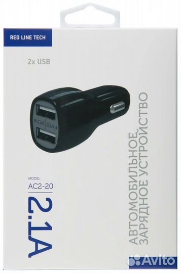 Азу Redline AC2-20 2USB 2.1A Black
