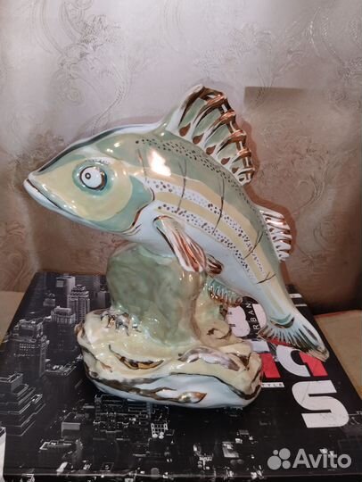 Статуэтка рыба окунь Дулево 1955 СССР фарфор