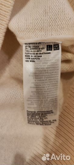 Свитер Uniqlo 100% шерсть