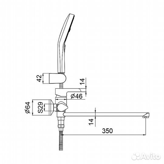 Смеситель для ванны Gappo G2203-6