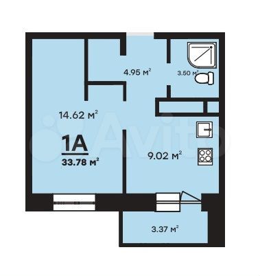 1-к. квартира, 33,8 м², 5/15 эт.
