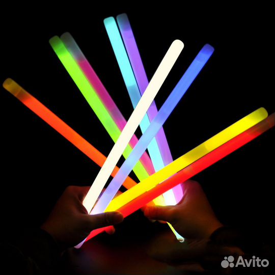 Светящаяся палочка (хис) размер 35х1,5см. (Красный