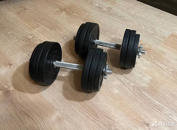 Прорезиненные разборные гантели 14,5 кг Sportcom