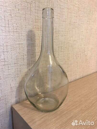 Бутылка стеклянная декоративная/ваза