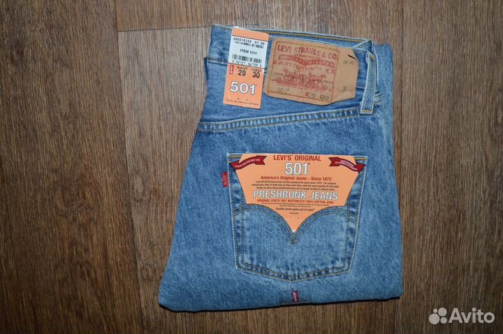 Джинсы Levis 501 W29 L30, модель 2002г, Old school
