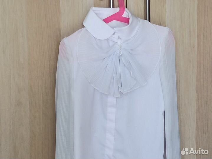 Белые блузки хлопок р. 134-140