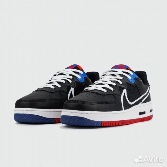 Кроссовки Nike Air Force 1 React Black White Red