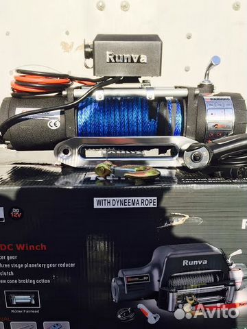 Лебёдка электрическая 12V Runva 6000 lbs кевлар