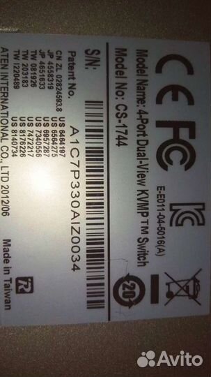 Настольный KMV Переключатель Aten CS1744