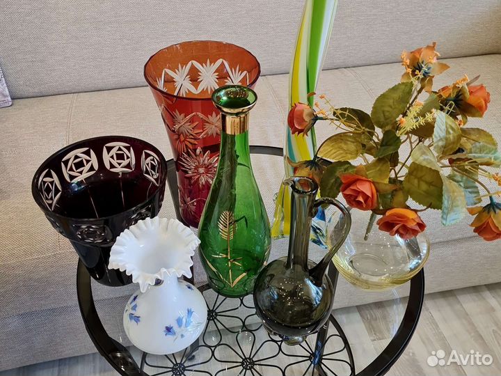 Вазы, кувшинчик под водку и декантер для вина СССР