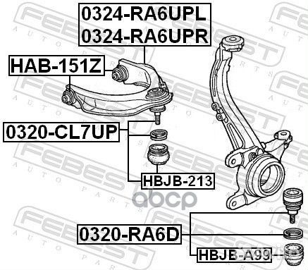 Рычаг подвески 0324-RA6UPR 0324-RA6UPR Febest