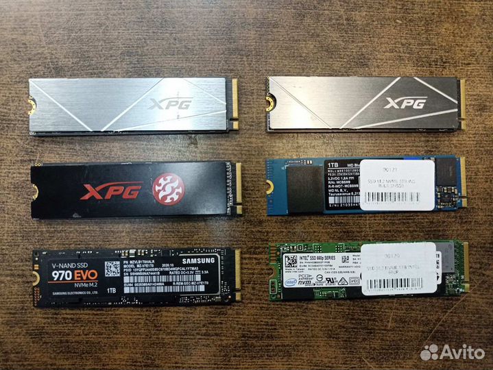 SSD m2 NVMe 1TB разные (WD, Intel)