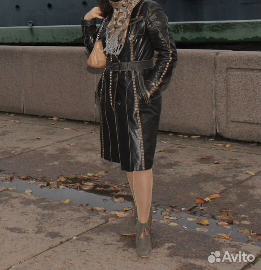 Кожаный плащ женский натуральная кожа