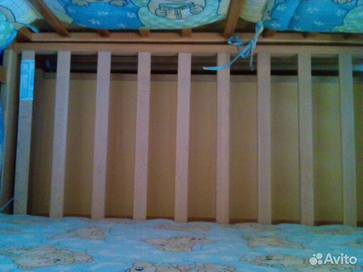 Кроватка от о до 3 лет нат бук, с продольным маятн