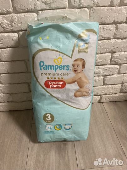 Подгузники-трусики Pampers premium care pants 3