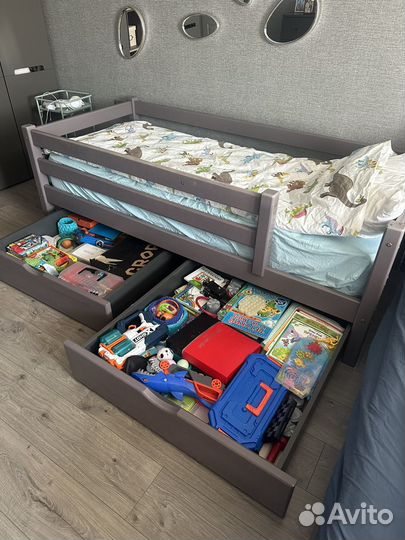 Кровать детская/подр, Соня. Доп стенка + 2 ящ