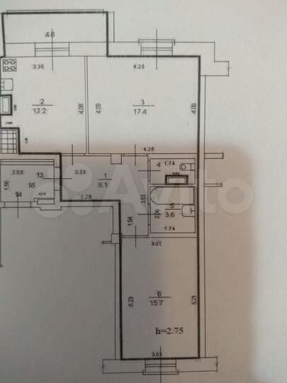 2-к. квартира, 58,7 м², 5/7 эт.