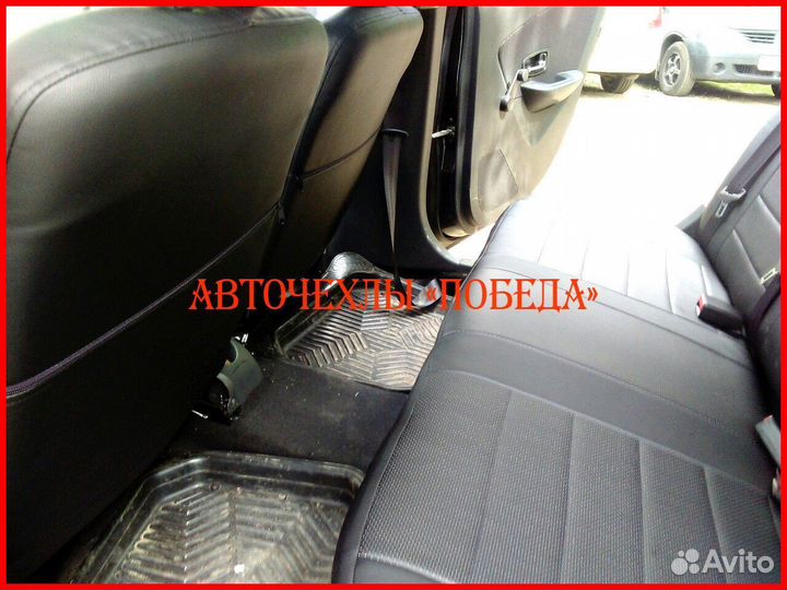 Чехлы Nissan Almera g11 g15 из экокожи чёрные