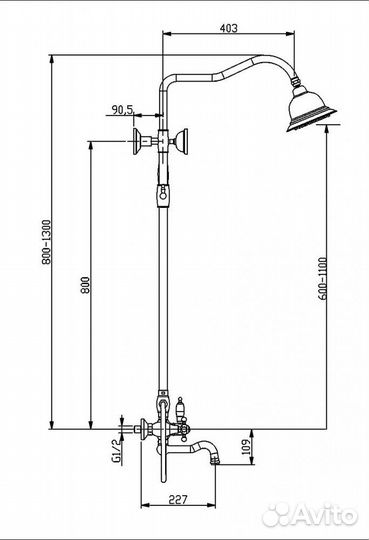 Душевая стойка Timo Nelson SX-1290/00 chrome