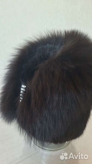 Шапка норковая вязаная женская