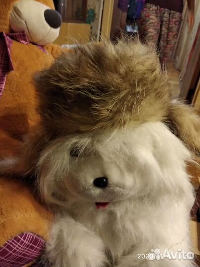 Шапка ушанка меховая подростковая енот