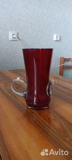 Ваза красное стекло СССР