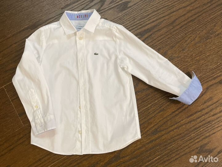 Рубашка белая lacoste для мальчика 116 размер