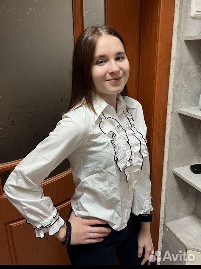 Рубашка блузка детская школьная 120-140 см