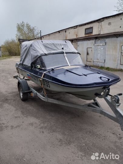 Лодка Обь-3 с мотором Сузуки DT30 на прицепе мзса