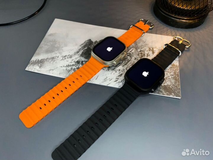 Apple watch Ultra c яблоком при включении