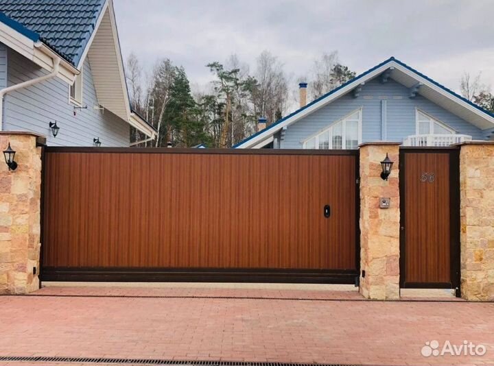 Откатные алюминиевые ворота с заполнен (Prestige)