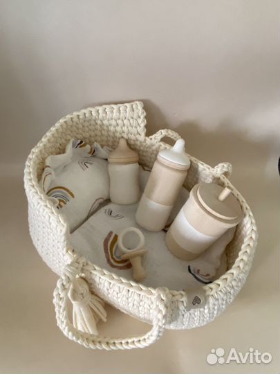 Деревянная посуда детская для кухни бутылка соска