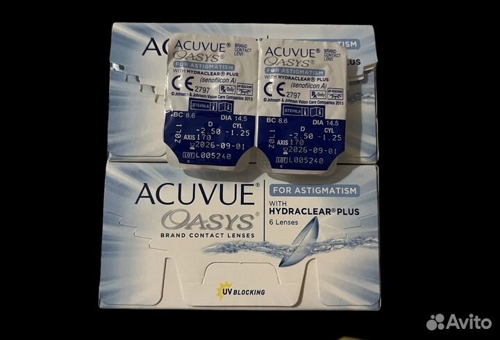 Линзы acuvue oasys astigmatism -2.75 cyl -1.25