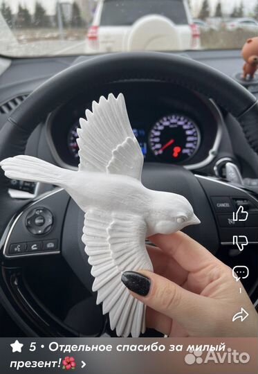 Птички на стену, стая птиц, птицы декор панно 5 шт