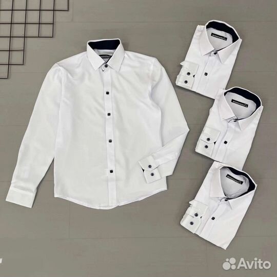 Белая рубашка с длинными рукавами для мальчика