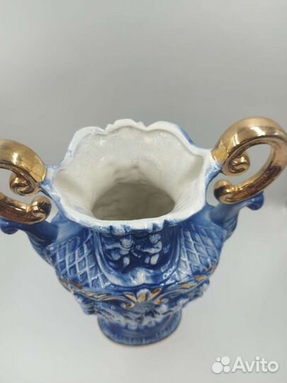 Винтажная большая ваза золочение Италия