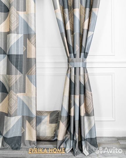 Портьеры Пабло Голубой шторы занавески