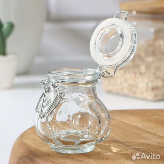 Баночка стеклянная для специй с бугельным замком Д