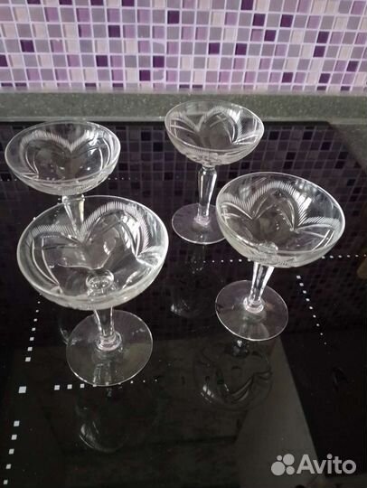 Хрустальные винтажные разные рюмочки