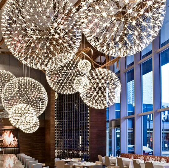 Люстра шар металлический firework