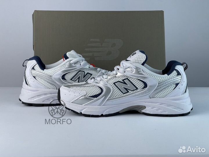 Кроссовки женские new balance white silver