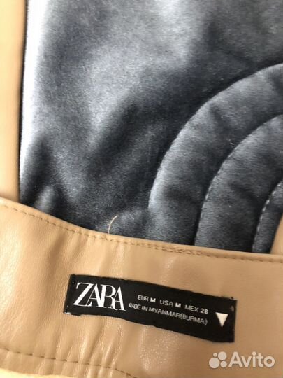 Брюки кожаные zara m