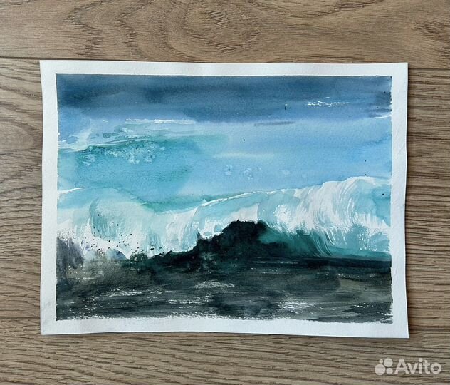 Море картина акварель